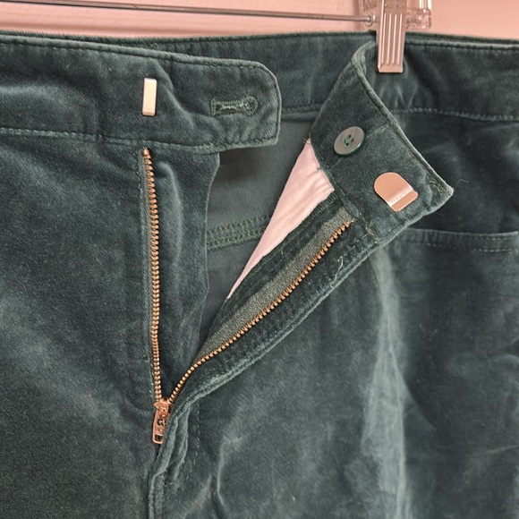 Talbots Green Velveteen Slim Pants - Picture 3 of 8